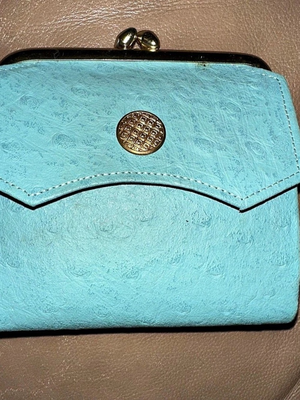 Princess Gardner Tri-Partite Leather Wallet in Blue